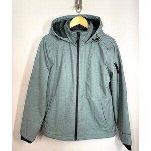 Free Country Olive Tree Jacket Womens size L Faux Fur Lining Lt Green Mid Weight